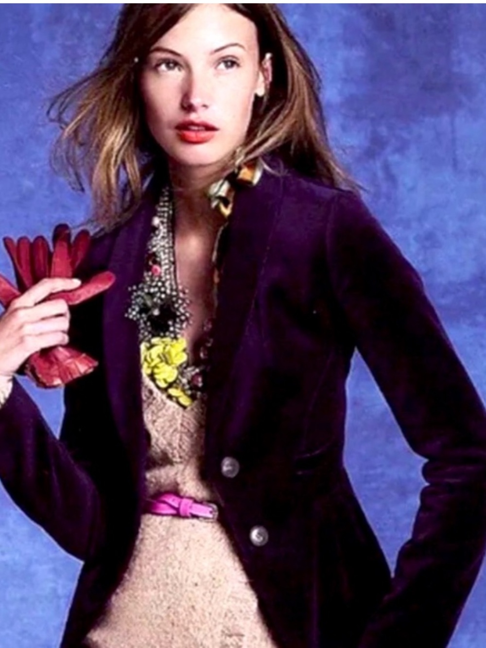 J. Crew Eden Shawl Collar Blazer Jacket Deep Purple Velvet Sz 6